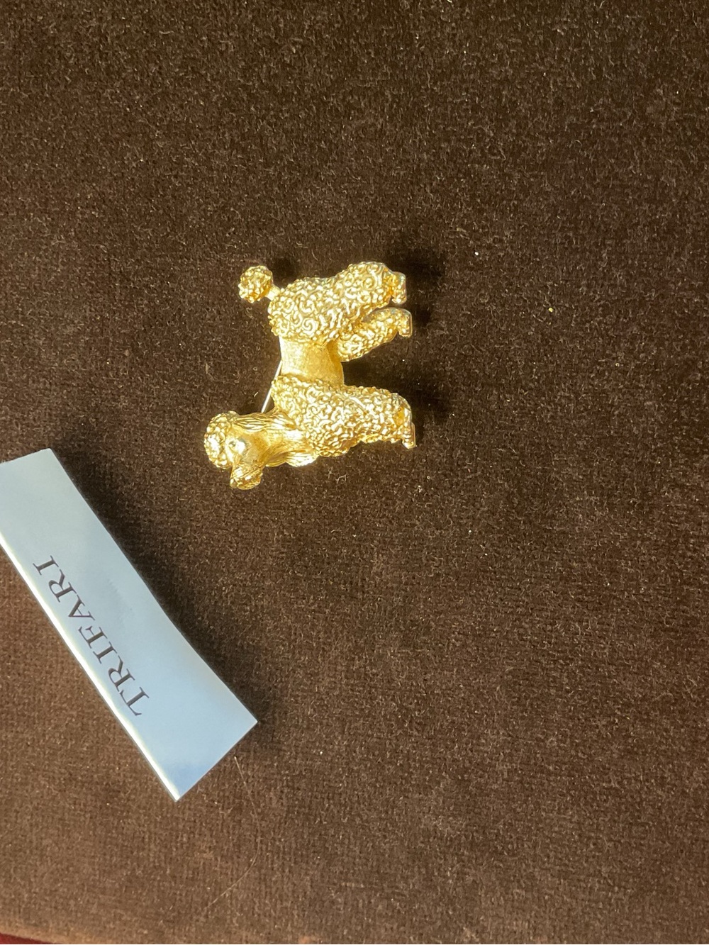 Trifari Gold Tone Poodle Brooch